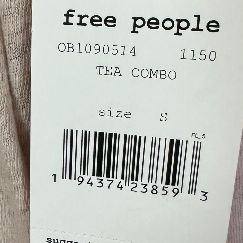 Free People Retro 70s Bohemian Bell Sleeve Neutral V Neck Top Small Linen NWT - Picture 9 of 15